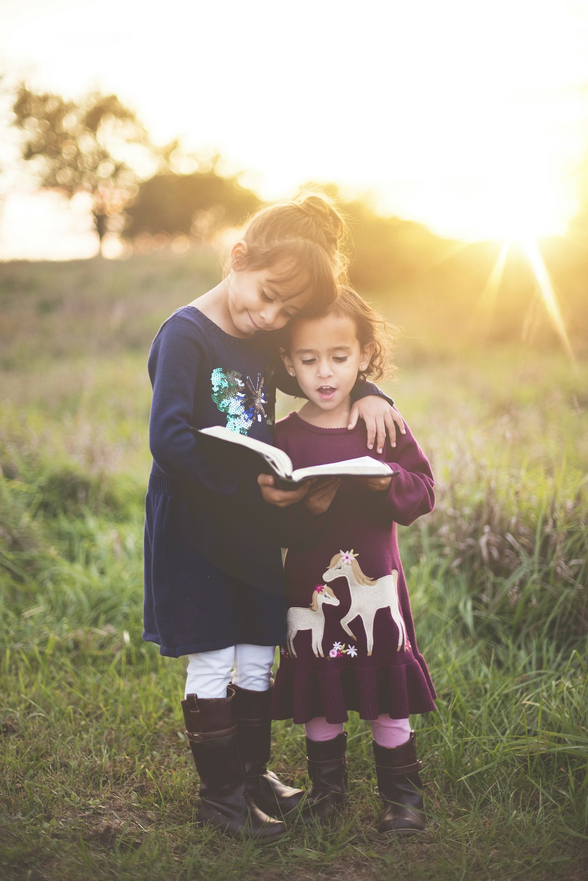 Child reading a book